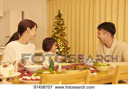 Stock Photo - Japanese family at home. Fotosearch