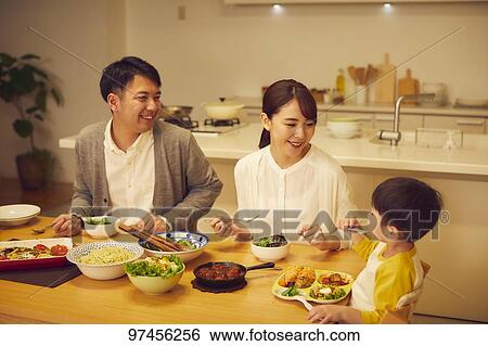 Japanese family at home View Large Photo Image Stock Photograph - Japanese family at home. Fotosearch