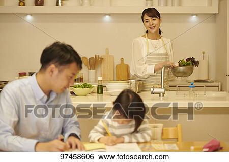 Japanese family at home View Large Photo Image Stock Photograph - Japanese family at home. Fotosearch