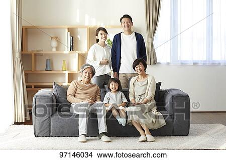 Picture - Japanese family. Fotosearch