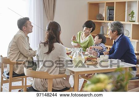 Picture - Japanese family. Fotosearch