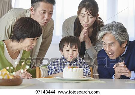 Picture - Japanese family. Fotosearch