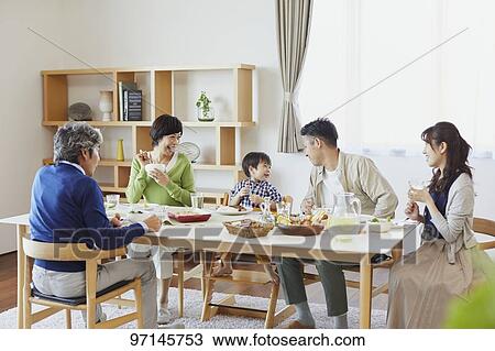 Stock Image - Japanese family. Fotosearch