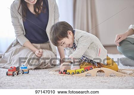 Stock Image - Japanese family. Fotosearch