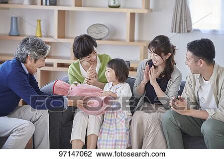 Stock Image - Japanese family. Fotosearch