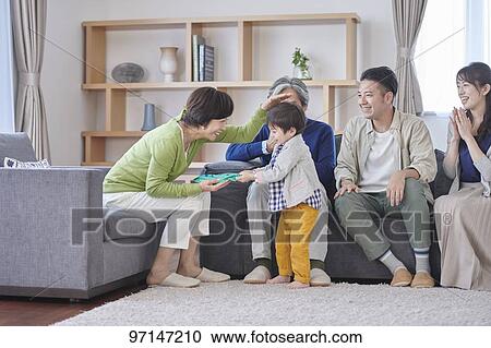 Stock Image - Japanese family. Fotosearch