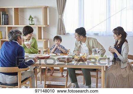Stock Image - Japanese family. Fotosearch