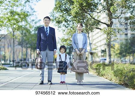 Stock Image - Japanese family. Fotosearch