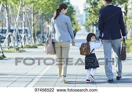 Stock Image - Japanese family. Fotosearch