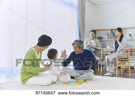 Japanese family View Large Photo Image Stock Photo - Japanese family. Fotosearch