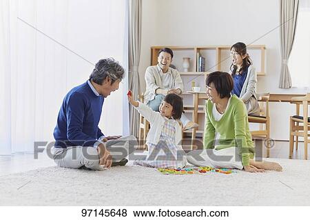 Japanese family View Large Photo Image Stock Photo - Japanese family. Fotosearch