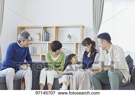 Japanese family View Large Photo Image Stock Photo - Japanese family. Fotosearch