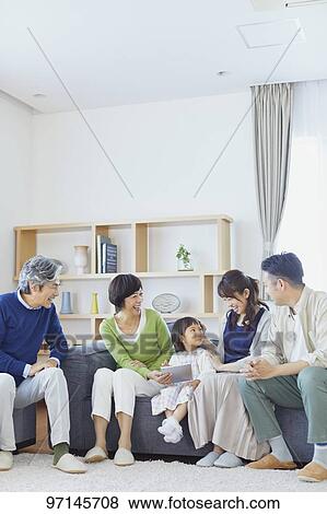 Stock Photo - Japanese family. Fotosearch