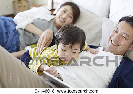 Stock Photo - Japanese family. Fotosearch