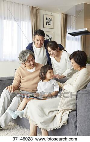Japanese family View Large Photo Image Stock Photo - Japanese family. Fotosearch