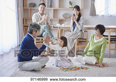 Japanese family View Large Photo Image Stock Photo - Japanese family. Fotosearch