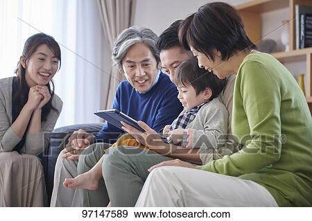Stock Photo - Japanese family. Fotosearch