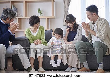 Japanese family View Large Photo Image Stock Photo - Japanese family. Fotosearch