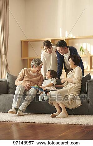 Japanese family View Large Photo Image Stock Photo - Japanese family. Fotosearch