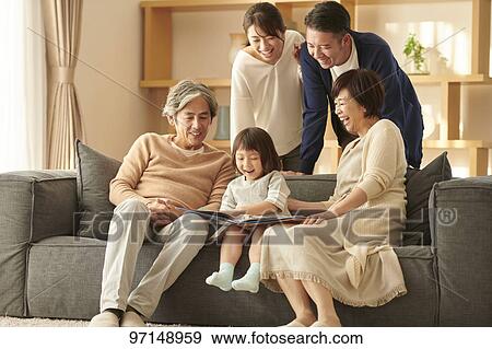 Japanese family View Large Photo Image Stock Photo - Japanese family. Fotosearch