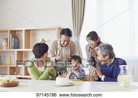 Stock Photograph - Japanese family. Fotosearch