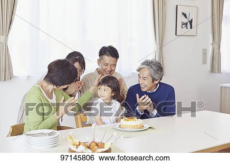 Stock Photograph - Japanese family. Fotosearch