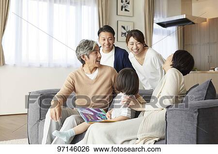 Japanese family View Large Photo Image Stock Photograph - Japanese family. Fotosearch