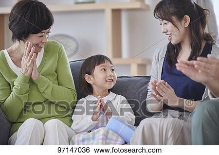 Stock Photograph - Japanese family. Fotosearch
