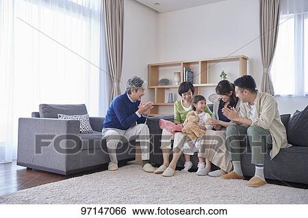 Japanese family View Large Photo Image Stock Photograph - Japanese family. Fotosearch