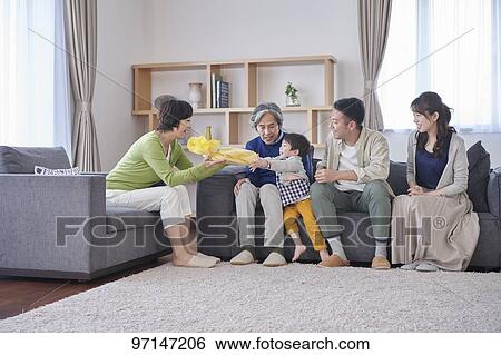 Stock Photograph - Japanese family. Fotosearch