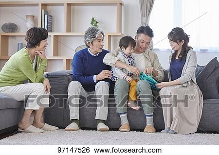 Stock Photograph - Japanese family. Fotosearch