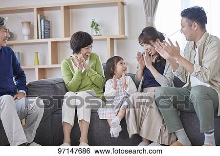 Stock Photograph - Japanese family. Fotosearch