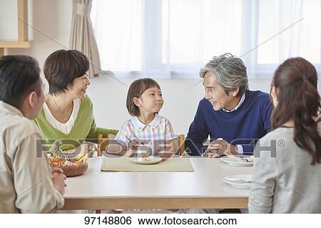 Japanese family View Large Photo Image Stock Photograph - Japanese family. Fotosearch