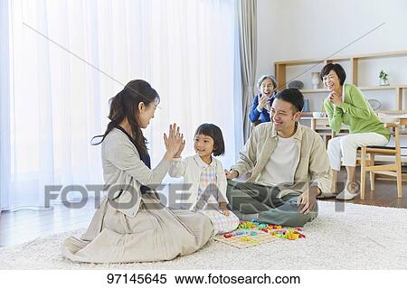 Japanese family View Large Photo Image Stock Photography - Japanese family. Fotosearch