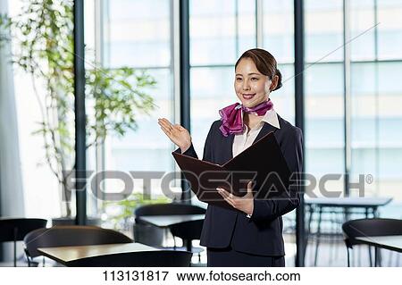 Japanese Flight Attendant View Large Photo Image Stock Photo - Japanese Flight Attendant. Fotosearch