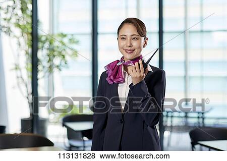 Japanese Flight Attendant View Large Photo Image Stock Photo - Japanese Flight Attendant. Fotosearch