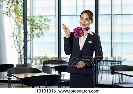 Japanese Flight Attendant View Large Photo Image Stock Photography - Japanese Flight Attendant. Fotosearch