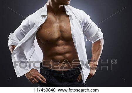 Stock Image - Japanese male bodybuilder. Fotosearch