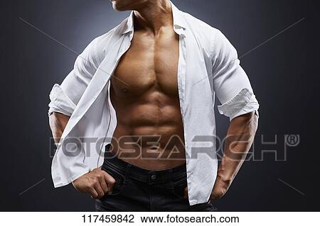 Stock Image - Japanese male bodybuilder. Fotosearch