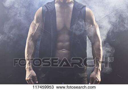 Stock Image - Japanese male bodybuilder. Fotosearch
