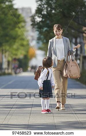 Japanese mother and kid View Large Photo Image Stock Image - Japanese mother and kid. Fotosearch
