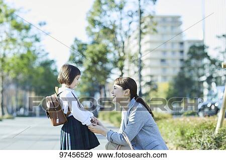 Stock Photo - Japanese mother and kid. Fotosearch