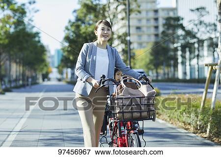 Stock Photo - Japanese mother and kid. Fotosearch