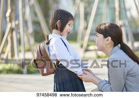 Japanese mother and kid View Large Photo Image Stock Photo - Japanese mother and kid. Fotosearch