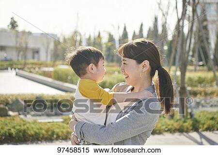 Japanese mother and kid View Large Photo Image Stock Photography - Japanese mother and kid. Fotosearch