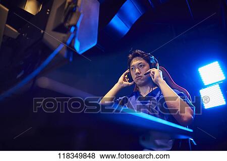 Stock Photo - Japanese professional gamer. Fotosearch