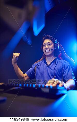 Stock Photo - Japanese professional gamer. Fotosearch
