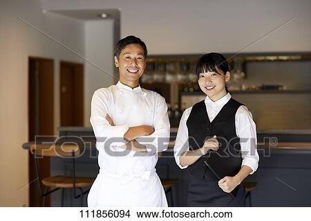 Japanese restaurant staff View Large Photo Image Picture - Japanese restaurant staff. Fotosearch