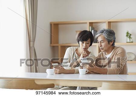 Picture - Japanese senior couple. Fotosearch