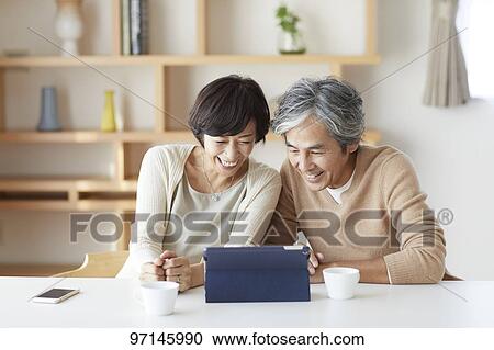Japanese senior couple View Large Photo Image Stock Image - Japanese senior couple. Fotosearch